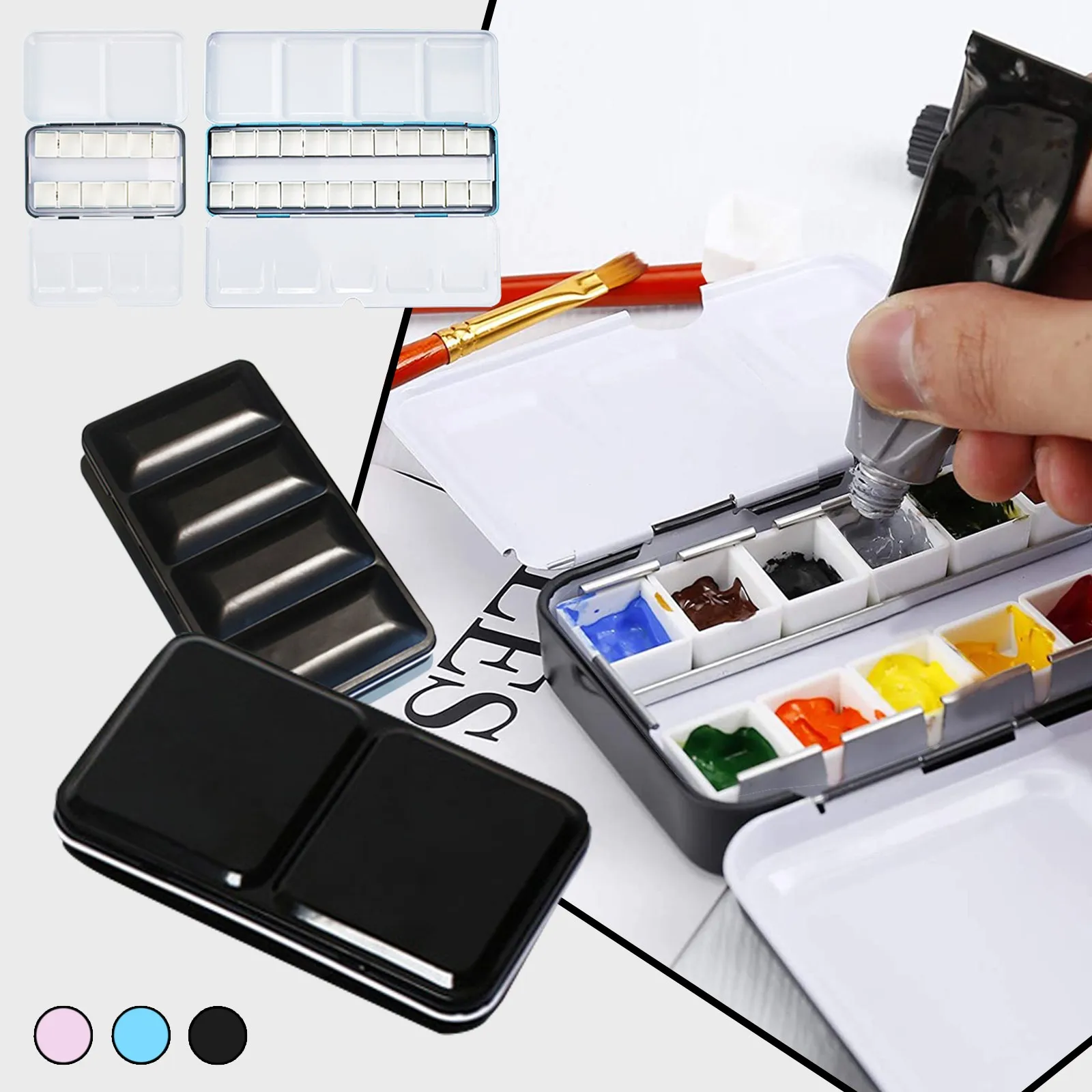 1 шт. Цвет Твердые акварельные краски в наборе Набор для рисования Металл Воздух