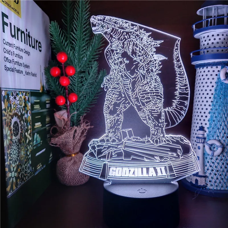 Лампа для ночника Bandai Godzilla светодиодный ночник 3D с изменением цвета освещение