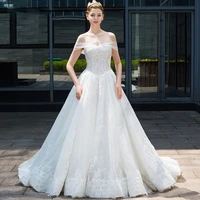 custom made luxury a line wedding dresses netting satin lace beading floor length bridal gown court train corset