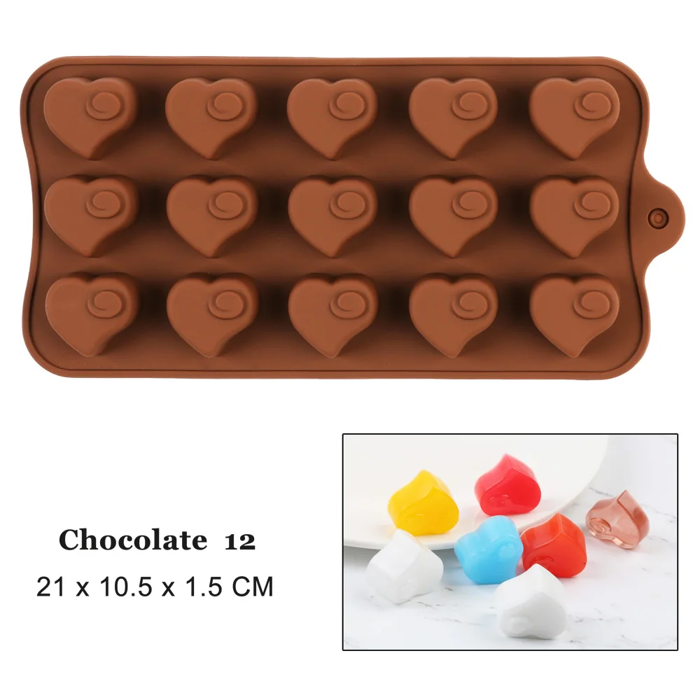 Силиконовая шоколадная форма с рисунком сердечек антипригарная для выпечки