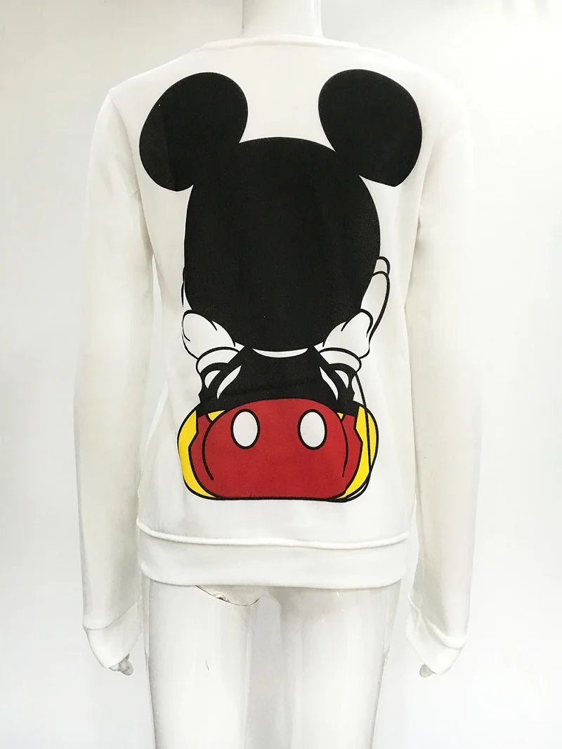 

Disney Top Women 2021 Cartoon Front and Back Print Women's Loose Round Neck Pullover Mickey Mouse Crew Neck Sweatshirt for Women