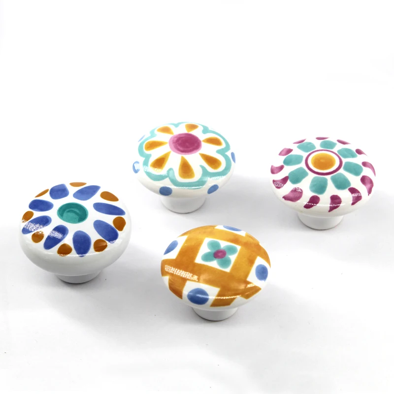 (От 6 шт. до 8 шт.) круглые керамические Ящики ручки для шкафа детской комнаты шкафы
