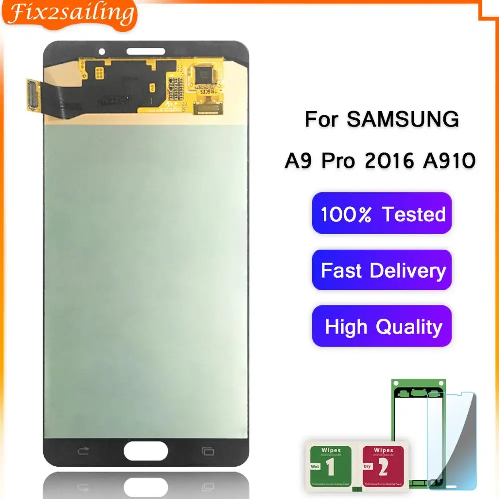 FIX2SAILING Super HD AMOLED ЖК-дисплей с сенсорным экраном дигитайзер в сборе для samsung Galaxy A9 Pro A910 A9100 A910F SM-A910F