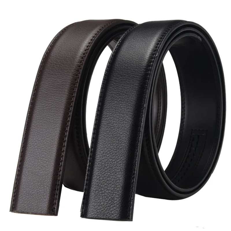 Широкий мужской ремень из коровьей кожи 3 5 см без пряжки черный коричневый ремни