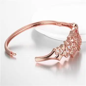 

Fashion Zircon Personality Hollow Pattern Ladies Rose Gold Bracelet for Women KZCZ014-A