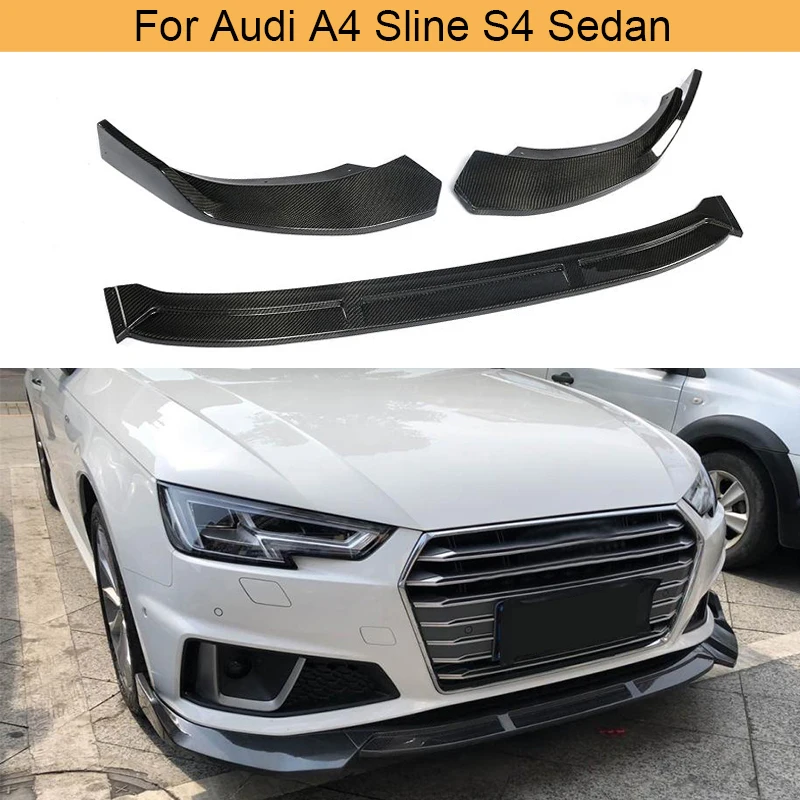 

Car Front Bumper Lip Spoiler for Audi A4 Sline S4 Sedan 2019 Car Front Bumper Lip Chin Spoiler Splitters Protector Carbon Fiber