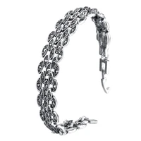 megin d hot sale classic simple gray crystal antique silver alloy bracelets for men women couple friend fashion gift jewelry