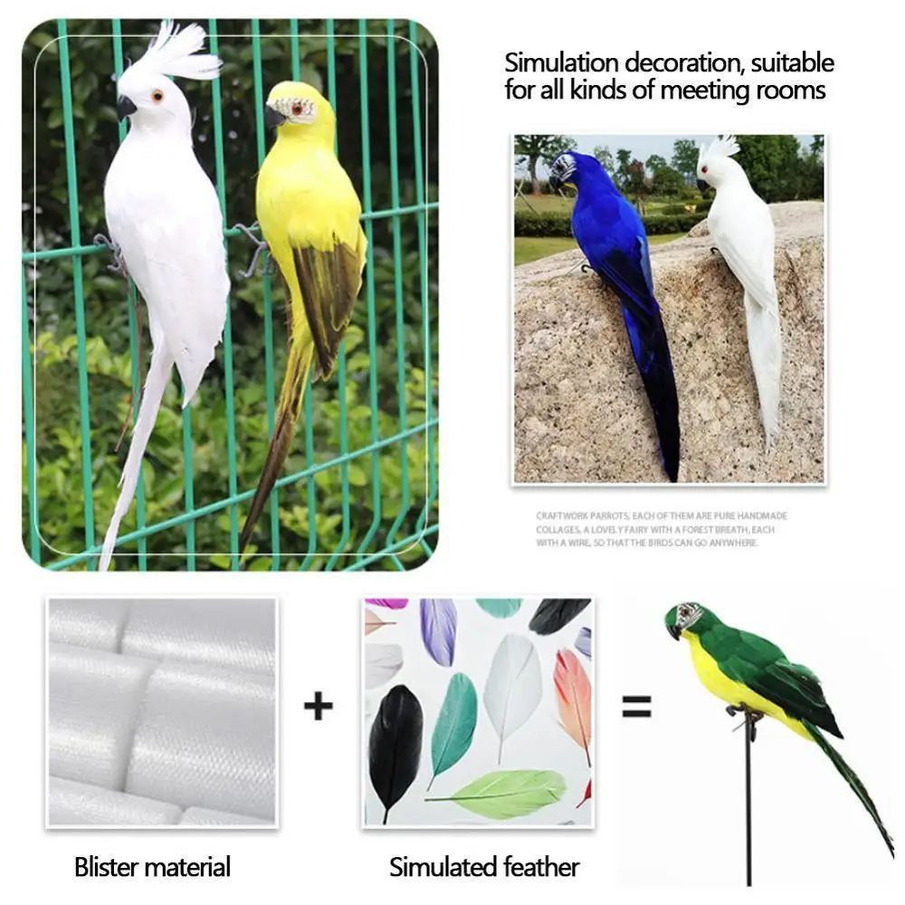 25/35 см имитация попугая Творческий перо газон Фигурка Животного сад миниатюрный
