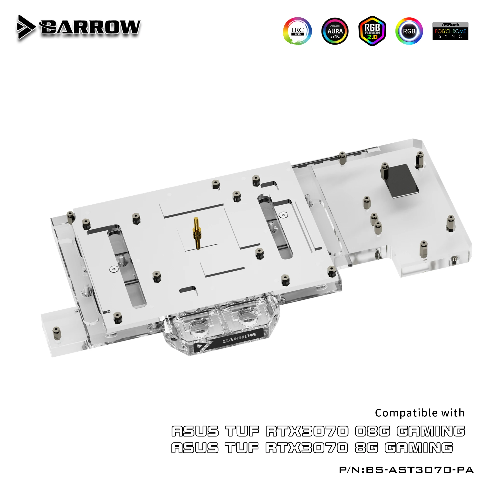 

Barrow water cooler PC GPU cooler with GPU backplate for ASUS TUF RTX 3070 gaming video card VGA Cooler BS-AST3070-PA for RGB PC