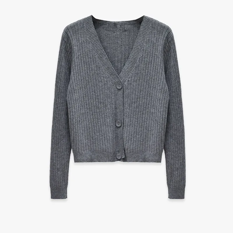 

Women's Knit Sweater 2020 New Spring Autumn Fashion Cardigan Jacket Short V-neck Thin Single-breasted Shirt Shirt Knit Jacket