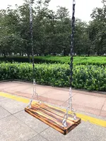 HQ SS2 Adult Children Outdoor Garden Indoor Swing with Antiseptic Thicken Solid Pine Wood Board and Galvanized Steel Link Chain