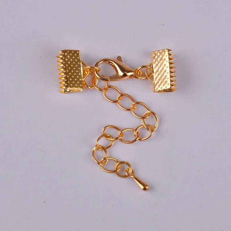 50 комплектов зажимов для застежки наконечники шнура ленты кожаный зажим