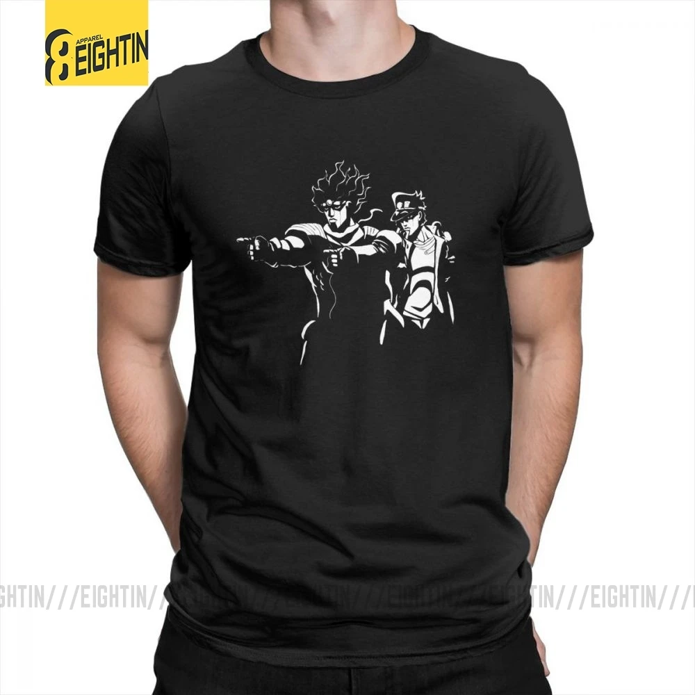 Мужская Винтажная Футболка JoJo необычная Удобная футболка из чистого хлопка с