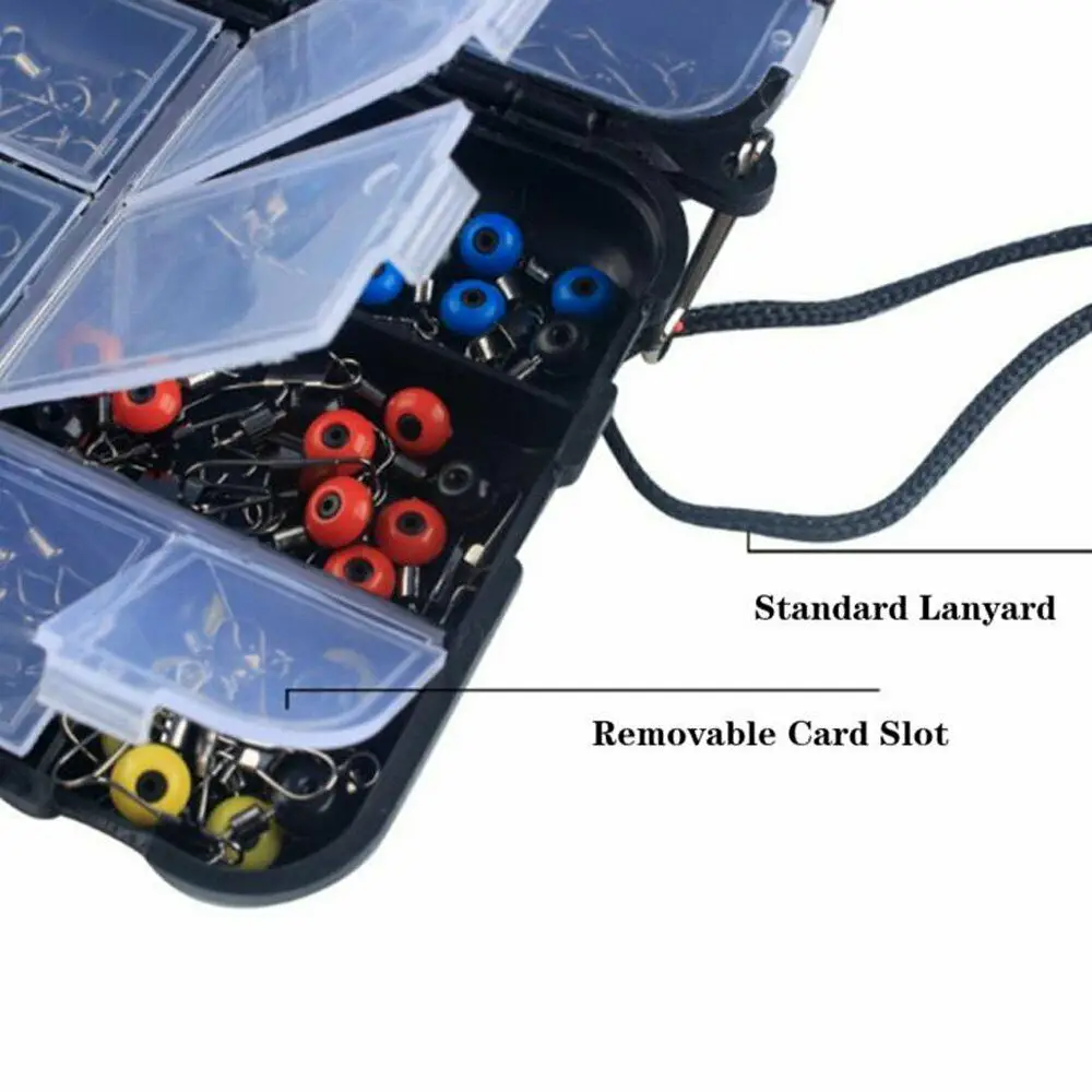 Набор рыболовных крючков 160 шт. набор снастей для морской рыбалки с креплениями и