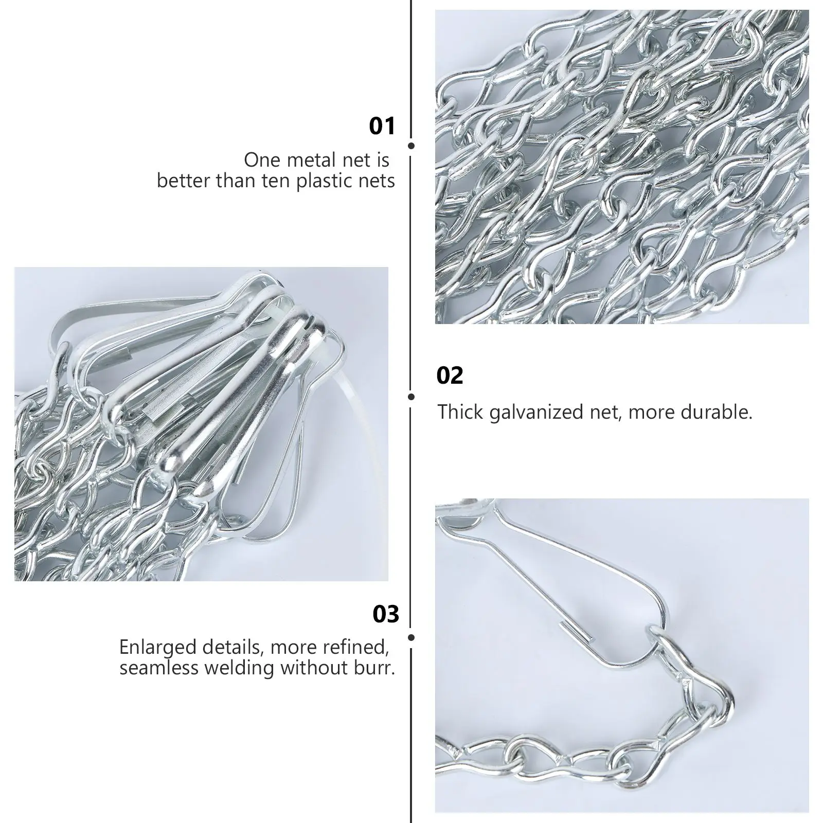 

Classic Sport Steel Chain Basketball Net Galvanized Steel Chain Net Basketball Supplies Outdoor Sports Basketball Workout