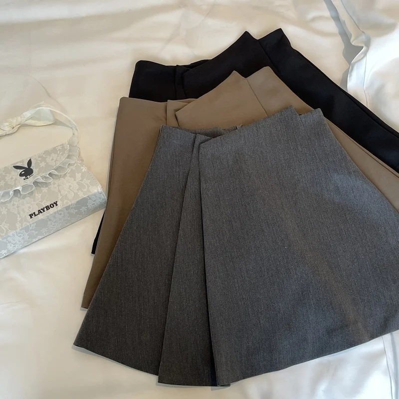 Черная Женская Осенняя юбка новинка 2021 обтягивающая трапециевидная короткая с