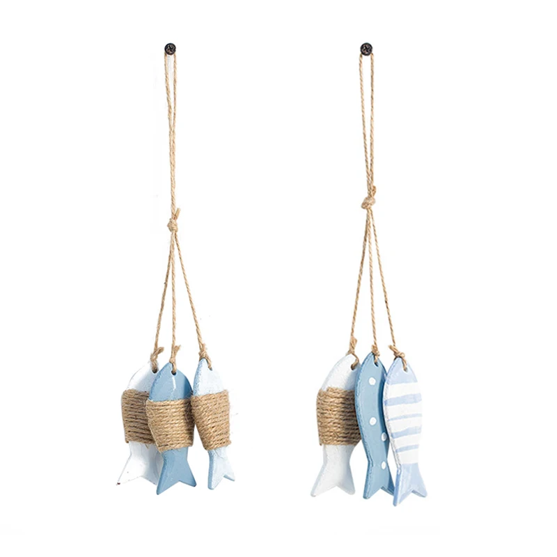 

Household Window Home Decor Decorations Accessoires Wooden Fish Curtain Decoration Small Fish Skewers Wedding Party