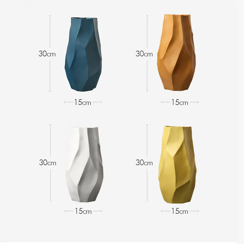 

SIMPLE ORIGAMI ART CERAMIC WHITE VASE DECORATION MODERN LIVING ROOM OFFICE LUXURY GEOMETRIC FLOWER ARRANGEMENT HOME DECORATION