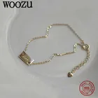 Минималистичный квадратный женский браслет WOOZU с подвесками и надписью Love, серебро 925 пробы, с французским позолоченным покрытием, стиль хип-хоп, Драгоценности 14 к