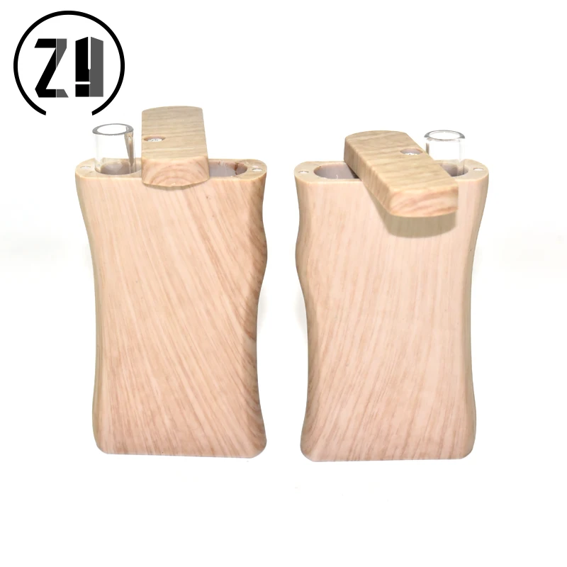 

Wooden Wood Color Dugouts Dugout With Glass One Hitter Plastic ABS Smoking Pipe Fancy
