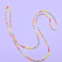 cord chain for phone lanyard korean fashion mobile phone decoration crystal orange beading strap necklace