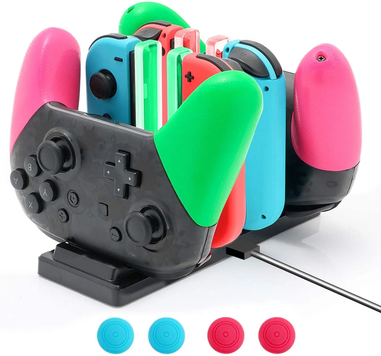 

6 в 1 зарядное устройство Nintendo для Nintendo Switch Joy-con NS Pro контроллер с индикатором зарядки