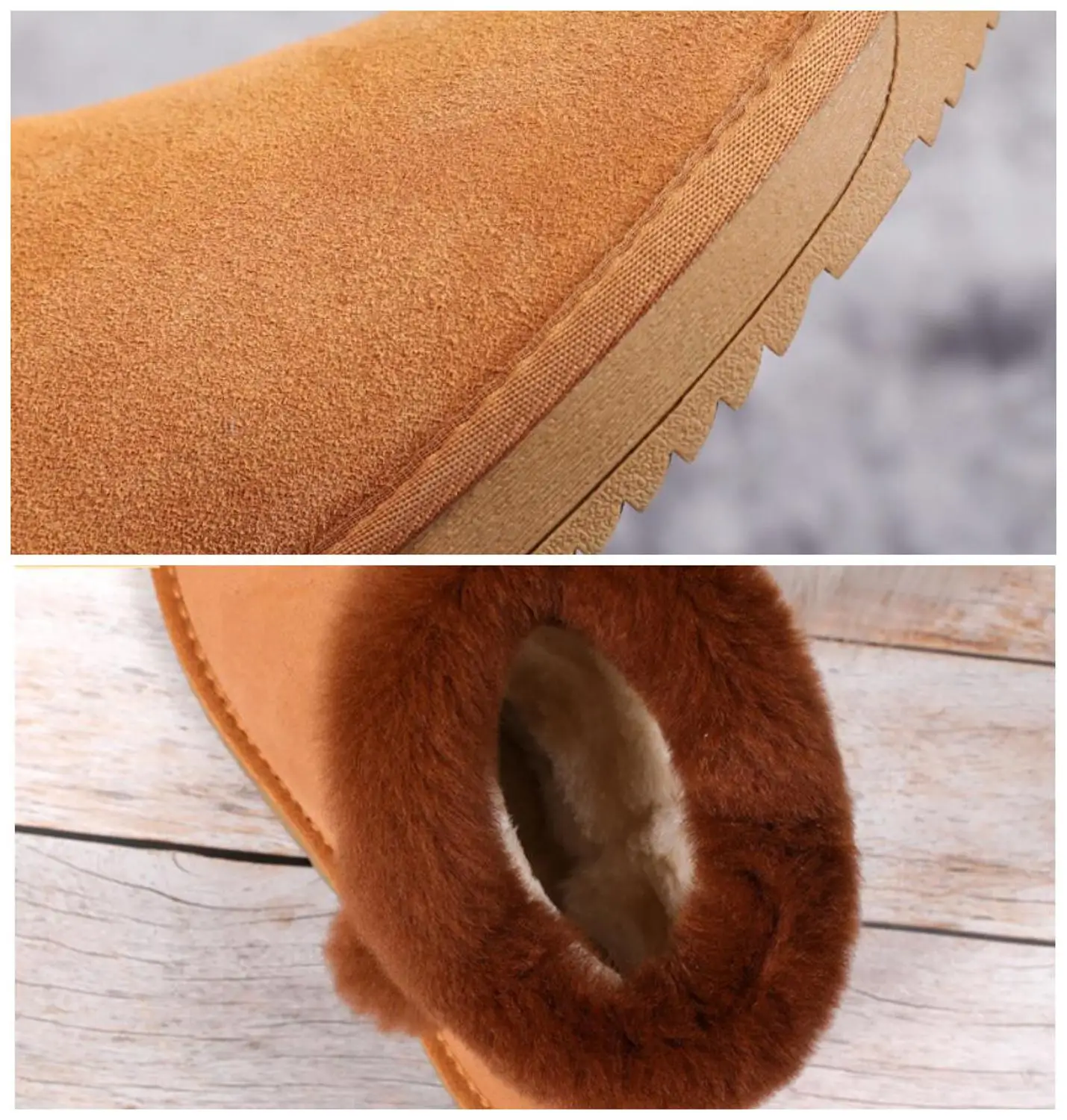 Зимние сапоги из натуральной кожи с кроличьим мехом женские ботильоны высокого