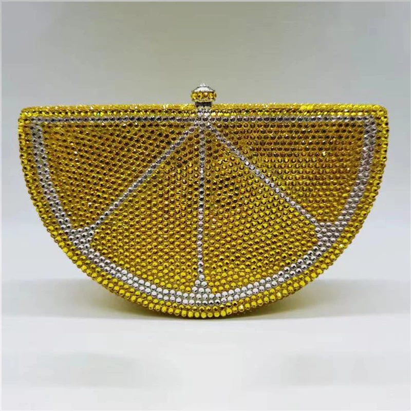 Watermelon Slice Women Crystal Clutch Evening Minaudiere Bags Party Cocktail Lades Diamond Purses and Handbags