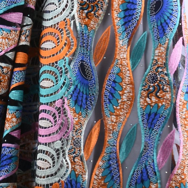 

zhenguiru African Lace Fabric 2020 High Quality French Nigerian Wax Splicing Water Soluble Lace Fabric For Dress A1779