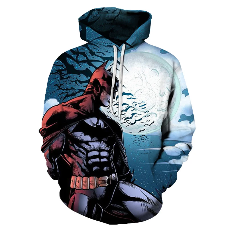 

LIASOSOBatman 3d Print Hoodies Fashion Men Harajuku Funny Sweatshirts Streetwear Hip Hop Quality Plus Size Autumn Winter Clothes