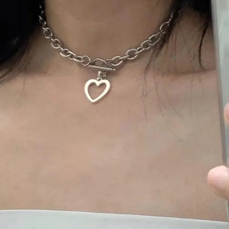 

Gold Thick Chain Necklace for Women Fashion Mixed Linked Circle Necklaces Minimalist Choker Necklace Party Jewelry