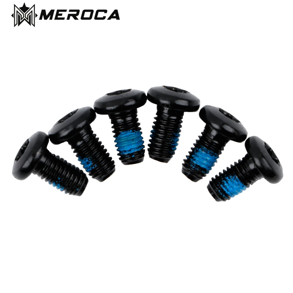 

Steel 6 Pcs MEROCA MTB T25 Disc Brake Rotor Bolts M5x11.5mm Iamok Mountain Bike Ultralight Torx Fixing Screws Bicycle Parts