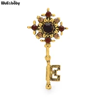 wulibaby vintage palace key brooch pins 2 colors gothic fashion jewelry gift geometry key designer jewelry