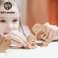 creative children 3d animal wooden puzzle double sided strip stacking jigsaw cartoon cognitive montessori educational toy