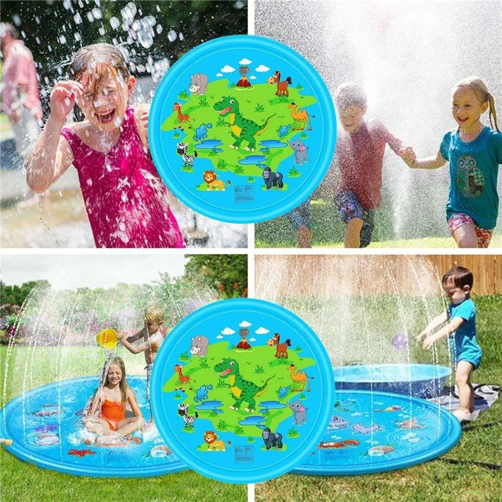 Надувная водяная подушка ПВХ 67 дюймов для детских игр пляжный коврик спринклер