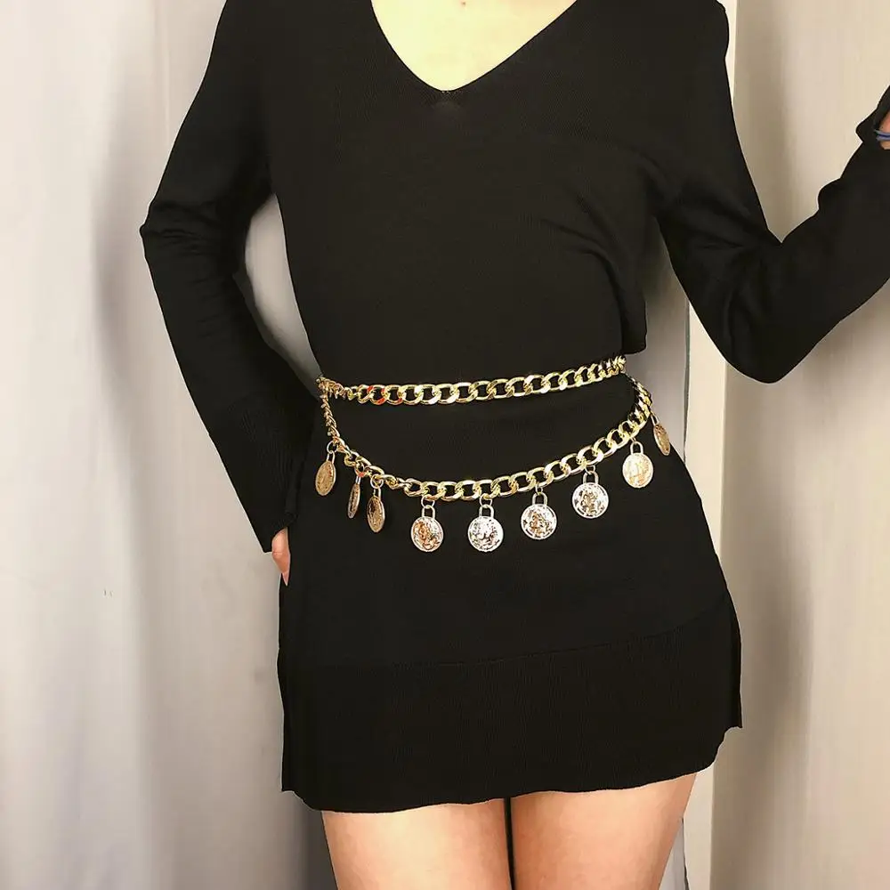 Цыганская голова королевы монета танец живота платье Талия цепь женское пляжное