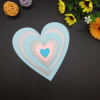 new metal cutting dies 6pcs love heart new stencils for diy scrapbooking paper cards craft making craft decoration 13 613 7 mm