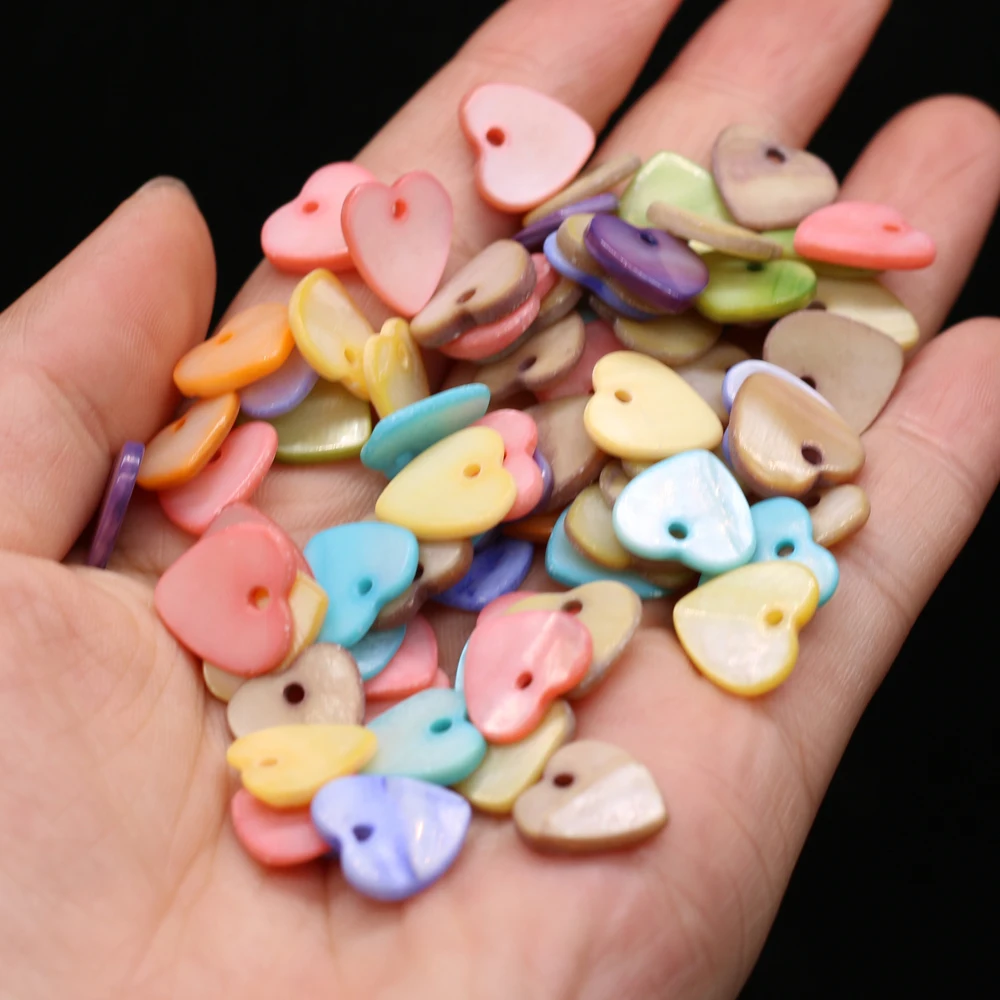 

12x12mm Natural Shell Beads Heart Shape Punch Shell Loose Beaded for DIY Earrings Bracelet Necklace Accessories Making 20pieces