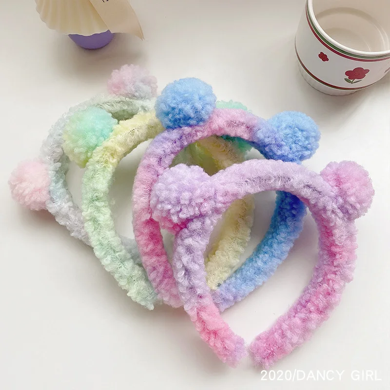 

20 PCS/lot New Cute Plush Bear Rabbit Ears Headband Autumn Winter Head Hoop Cartoon Girls Kid Hairband Hair Accessories
