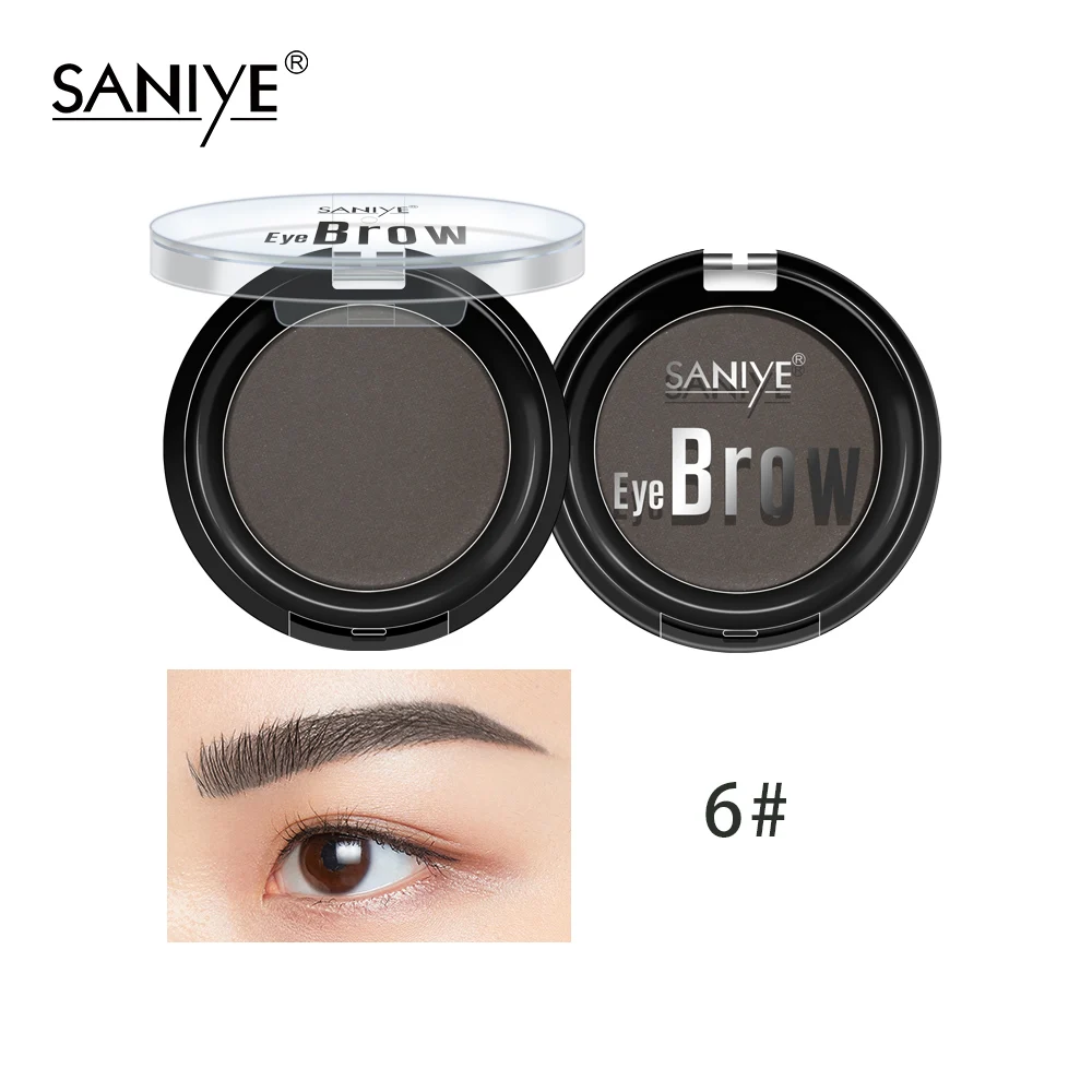 6 SANIYE Eyebrow Powder Waterproof Eyebrow Natural Delicated Brow Powder Palette Black Brown Color polvo de cejas E0131 - Цвет: 6