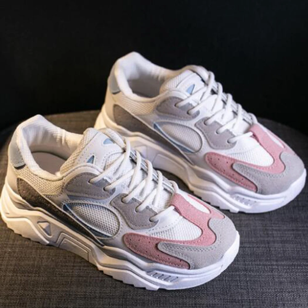 

Кроссовки женские на платформе, Вулканизированная подошва, круглый носок, дышащая обувь для отдыха, ll727, осень