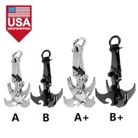 stainless steel survival folding grappling hook outdoor climbing claw accessories gravity hook key chain car traction rescue edc