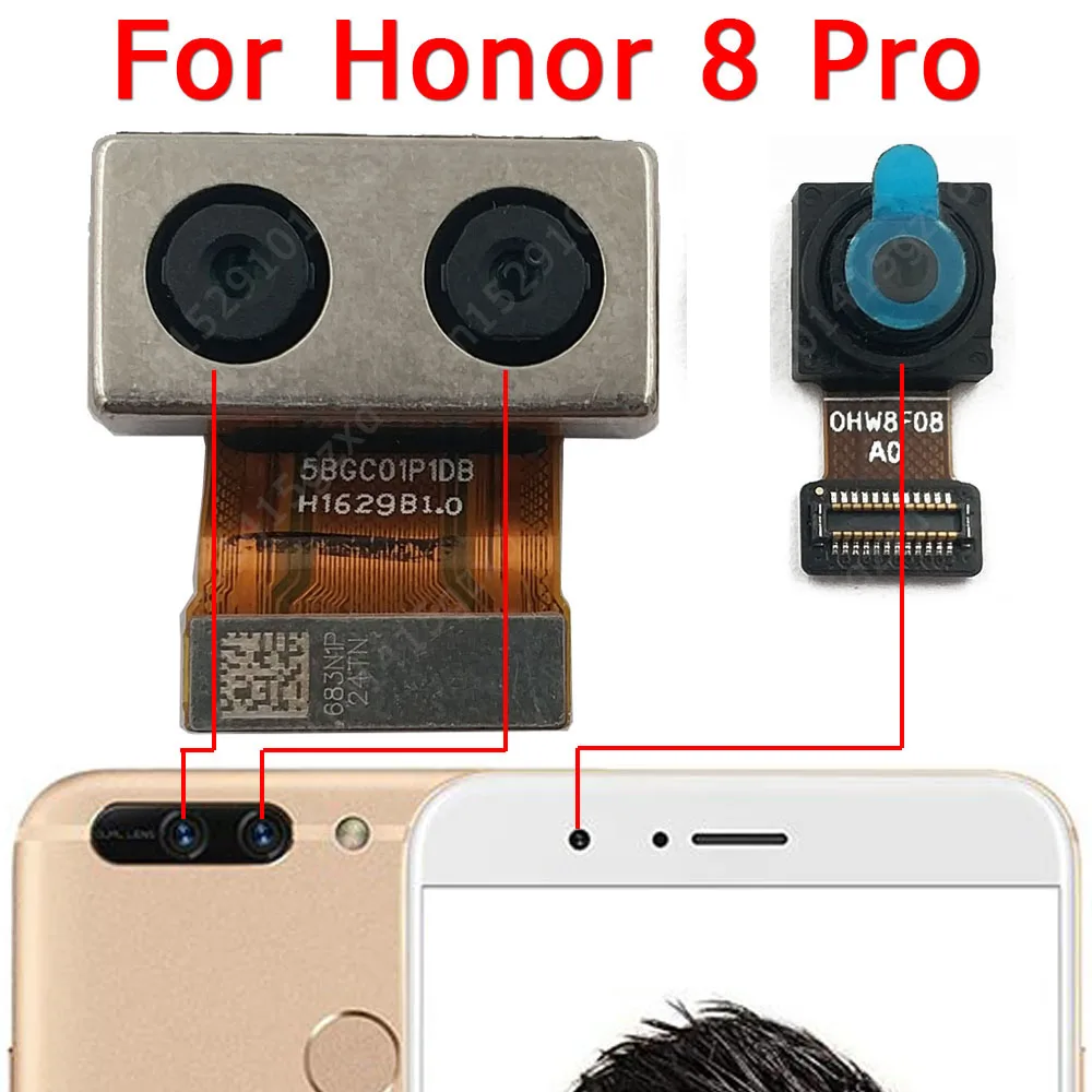 

Модуль для передней и задней камеры Huawei Honor 8 Pro, запасные части для замены модуля маленькой фронтальной и основной камеры, оригинал