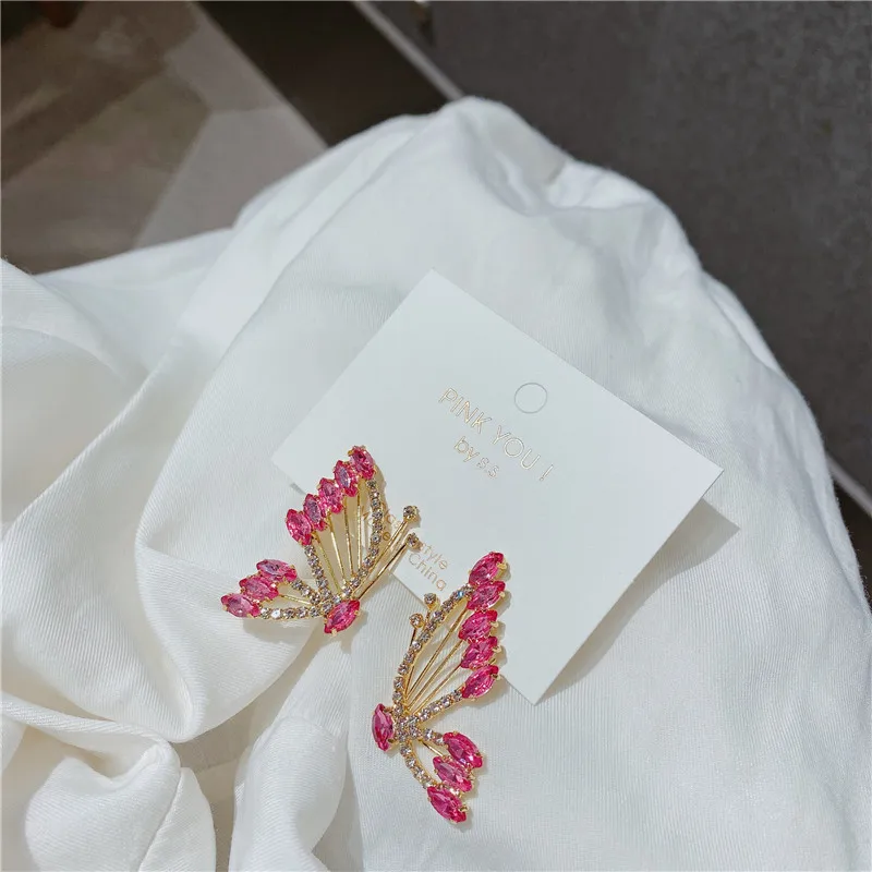 

2021 new product fashion personality wild sweet girl style flower full diamond earrings female high-quality exquisite jewelry