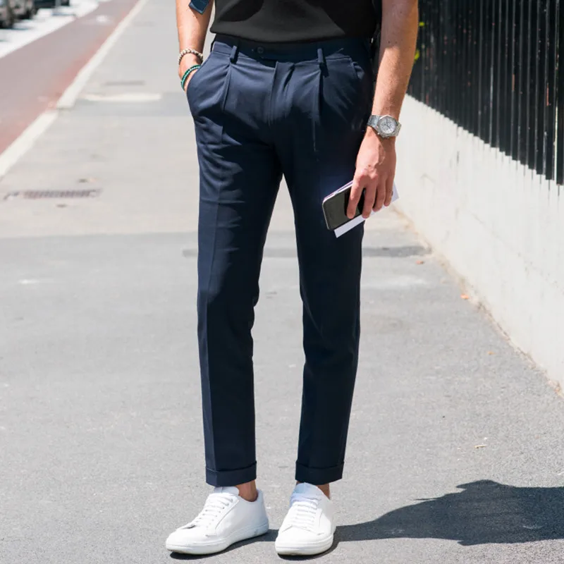 Men casual pants spring and summer new Europe and the United States street wind slim body fashion trend pencil pants