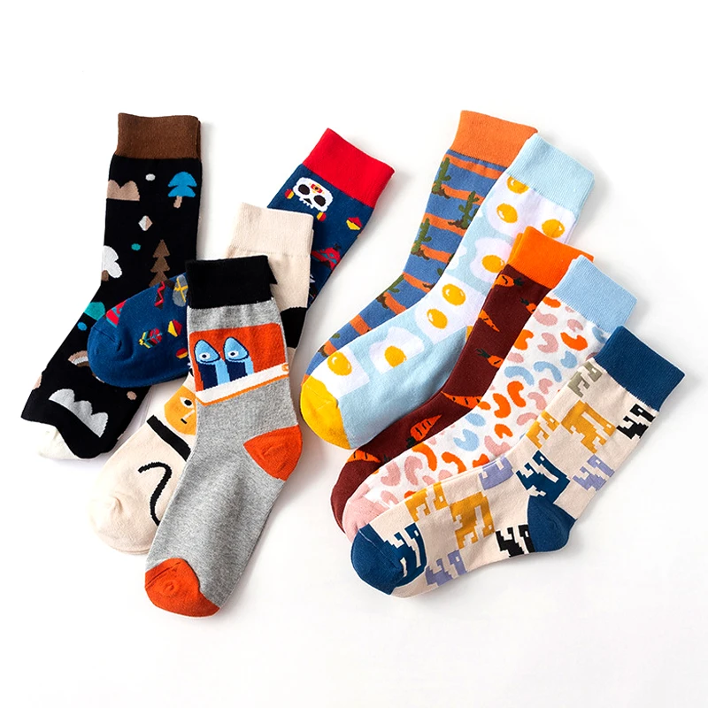 

Personality Winter Street Fashion Brand Trend Women Men thick Cotton Casual Socks Warm Streetwear Funny Short Happy Socks