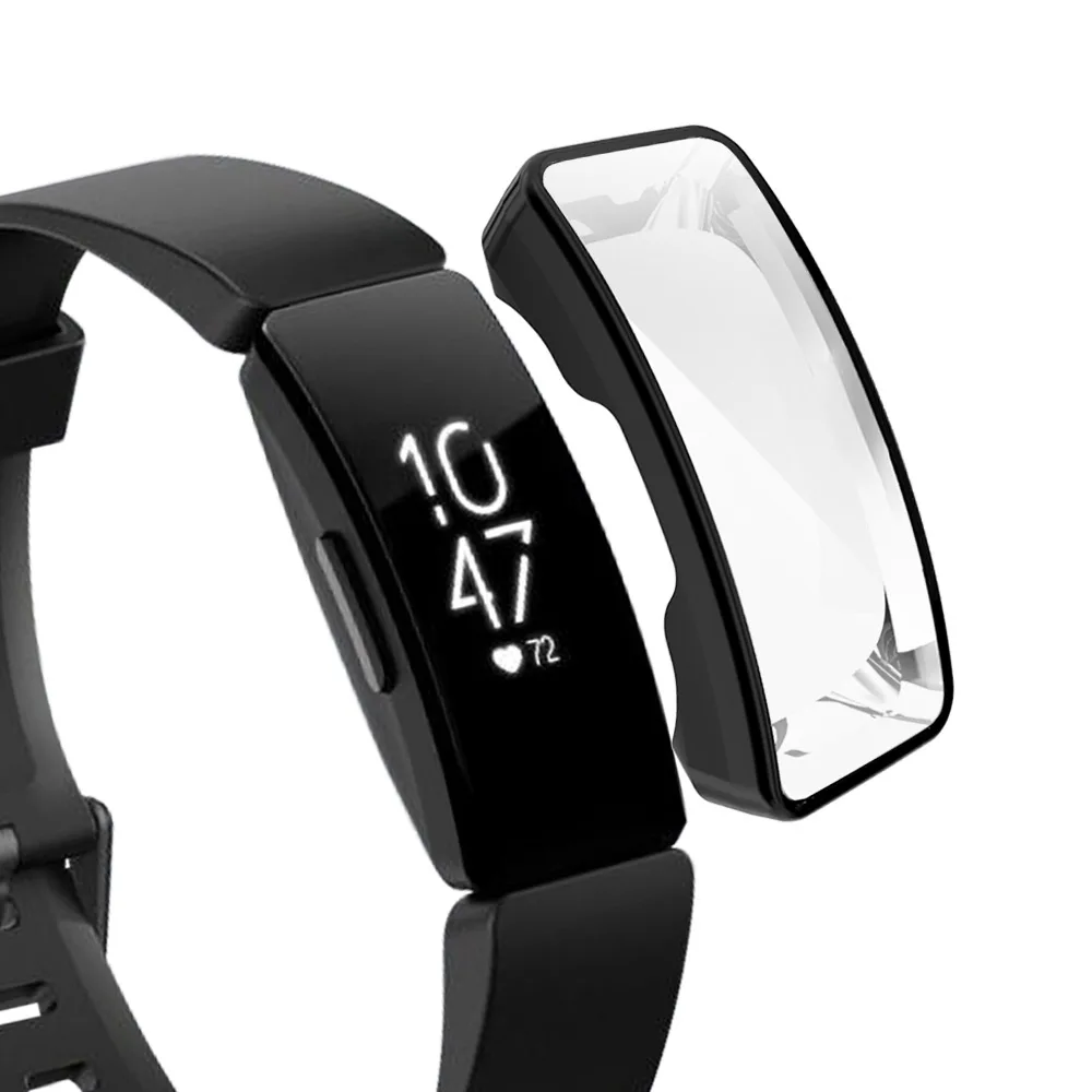 Черный Мягкий чехол из ТПУ Для Fitbit Inspire, 10 цветов, чехол для часов, защита экрана, аксессуары для умных часов, для Fitbit Inspire Hr - Цвет: Черный