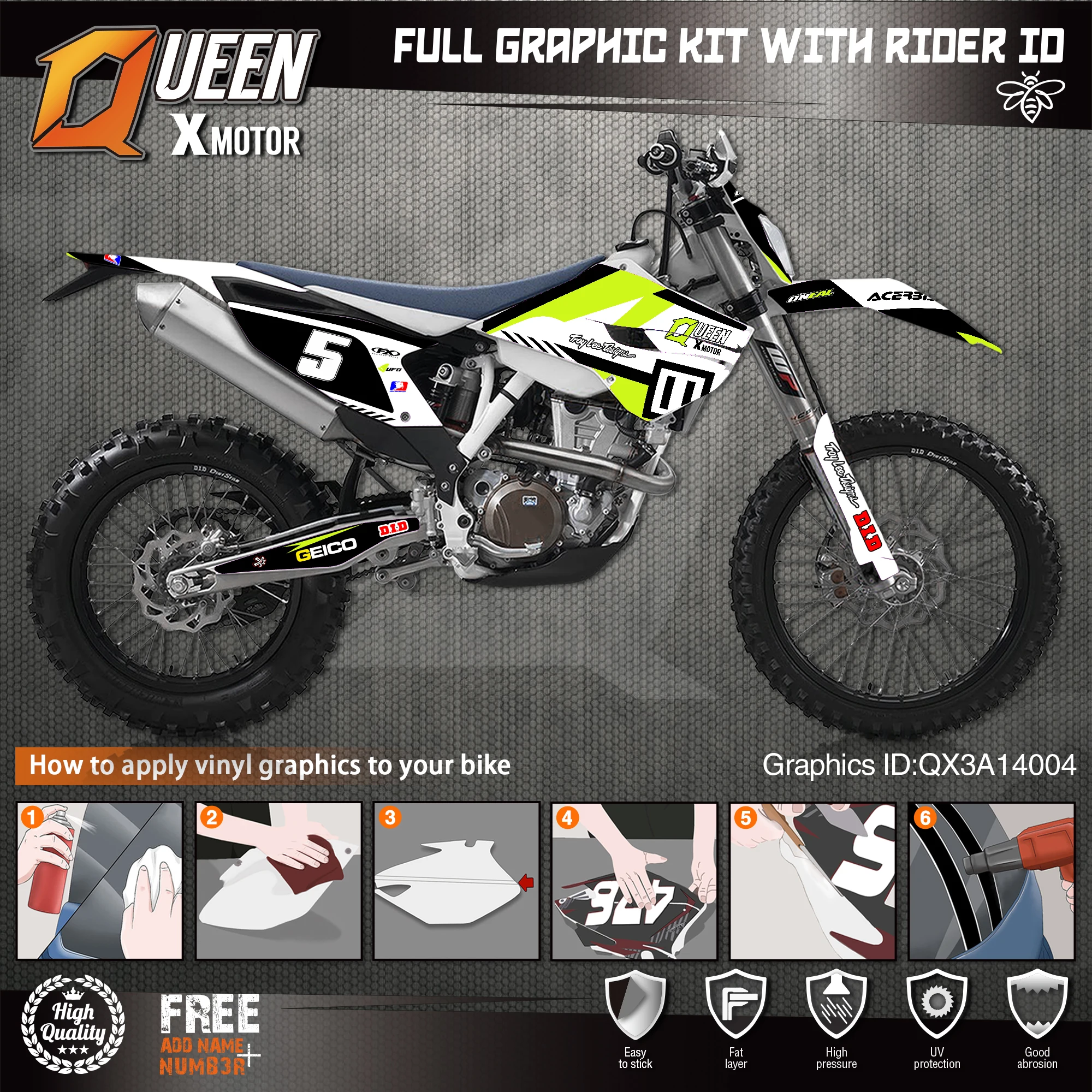 Оригинальные графические наклейки Queen X Team Набор наклеек s для Husqvarna наклейка 2014 15