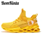 Кроссовки BomKinta мужские спортивные, толстая подошва, беговая обувь, легкие, массивные, желтые, размеры 39-46