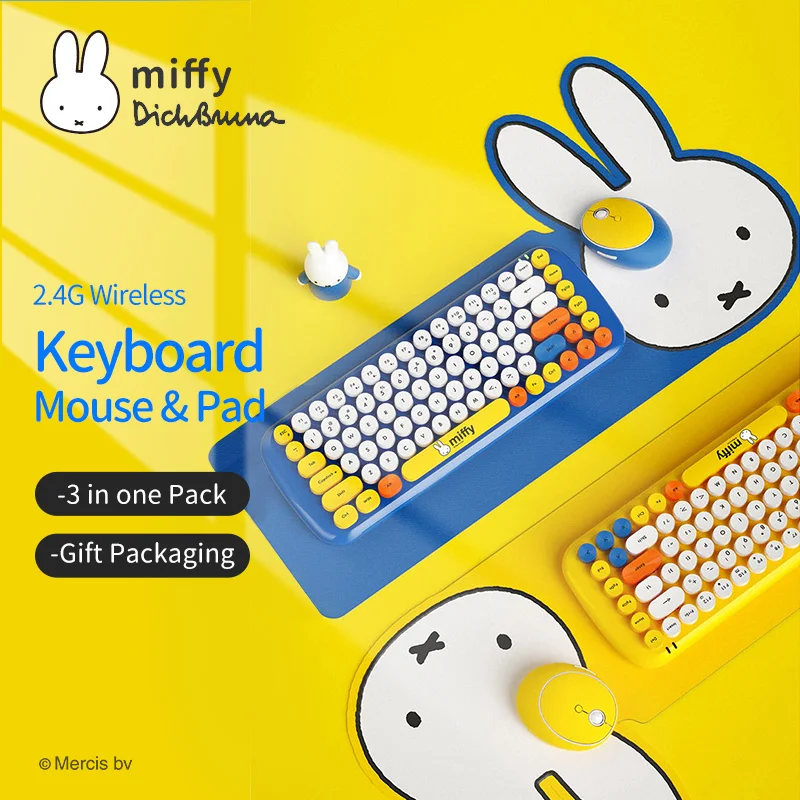 Беспроводная игровая клавиатура MIPOW &amp Miffy USB и мышь набор для геймеров ноутбука Mac